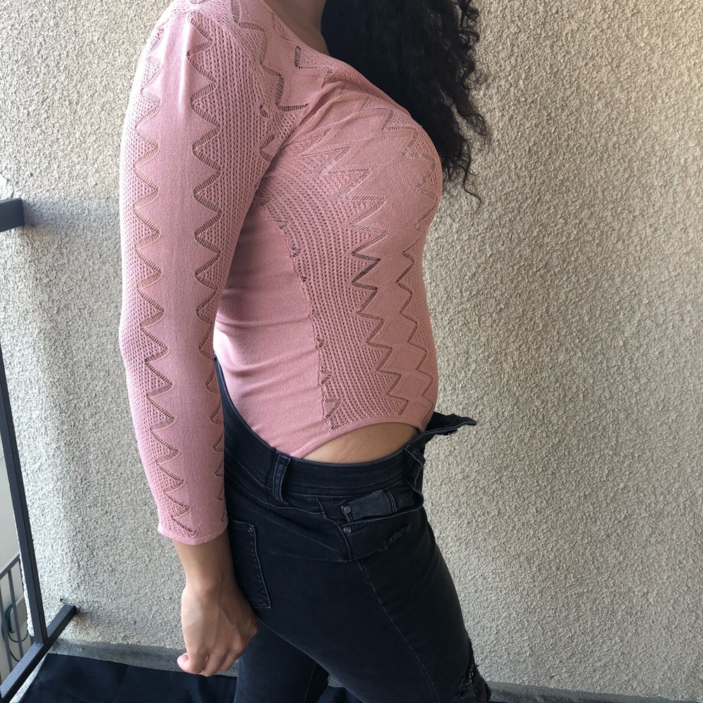 Pink Light Sweater Bodysuit size Medium - Picture 4 of 4